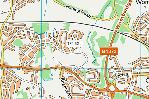 TF1 5GL map - OS VectorMap District (Ordnance Survey)