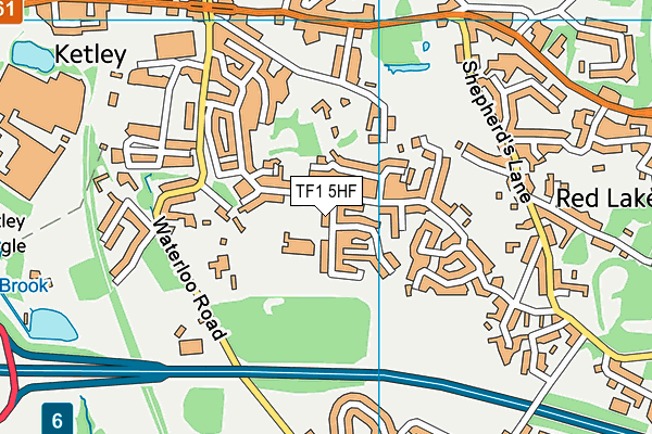Meadows Primary School and Nursery map (TF1 5HF) - OS VectorMap District (Ordnance Survey)