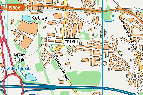 TF1 5HJ map - OS VectorMap District (Ordnance Survey)