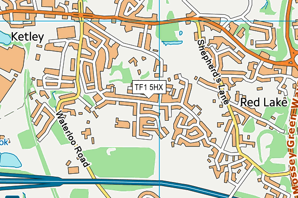 TF1 5HX map - OS VectorMap District (Ordnance Survey)