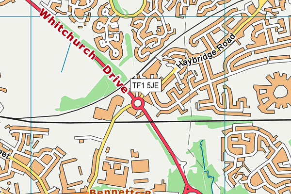 TF1 5JE map - OS VectorMap District (Ordnance Survey)