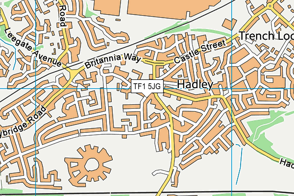 TF1 5JG map - OS VectorMap District (Ordnance Survey)