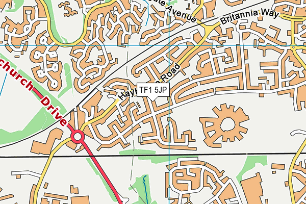 TF1 5JP map - OS VectorMap District (Ordnance Survey)