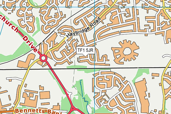 TF1 5JR map - OS VectorMap District (Ordnance Survey)