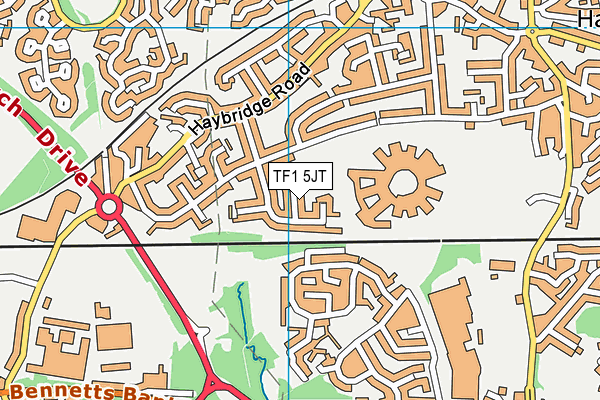 TF1 5JT map - OS VectorMap District (Ordnance Survey)