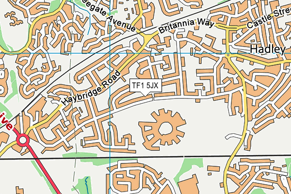 TF1 5JX map - OS VectorMap District (Ordnance Survey)