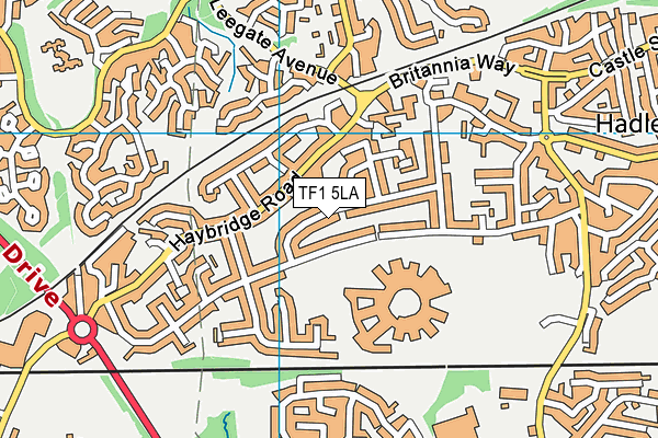 TF1 5LA map - OS VectorMap District (Ordnance Survey)