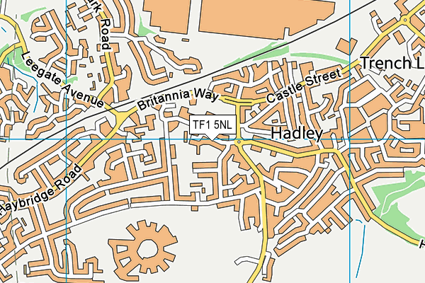 TF1 5NL map - OS VectorMap District (Ordnance Survey)