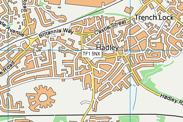 TF1 5NX map - OS VectorMap District (Ordnance Survey)