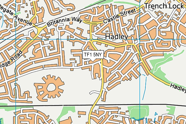 TF1 5NY map - OS VectorMap District (Ordnance Survey)