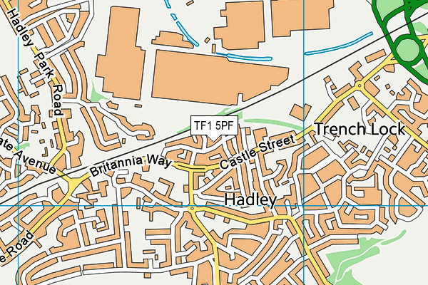 TF1 5PF map - OS VectorMap District (Ordnance Survey)