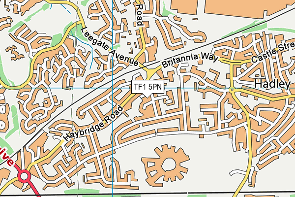 TF1 5PN map - OS VectorMap District (Ordnance Survey)