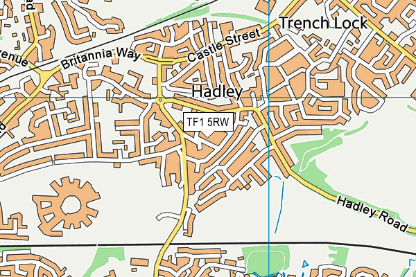 TF1 5RW map - OS VectorMap District (Ordnance Survey)