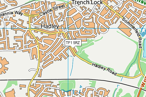 TF1 5RZ map - OS VectorMap District (Ordnance Survey)