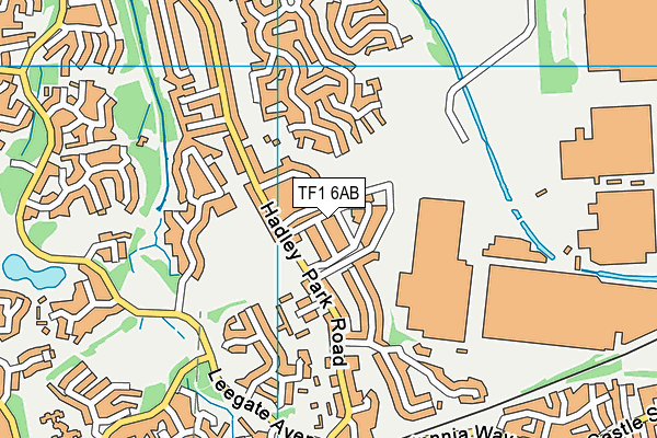 TF1 6AB map - OS VectorMap District (Ordnance Survey)