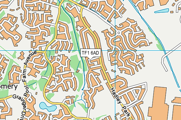 TF1 6AD map - OS VectorMap District (Ordnance Survey)