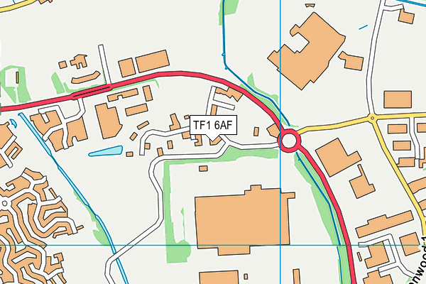 TF1 6AF map - OS VectorMap District (Ordnance Survey)