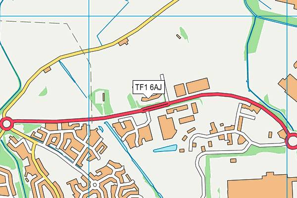 TF1 6AJ map - OS VectorMap District (Ordnance Survey)
