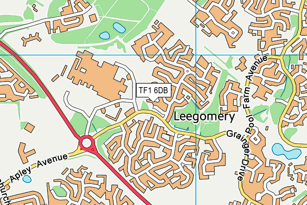 TF1 6DB map - OS VectorMap District (Ordnance Survey)