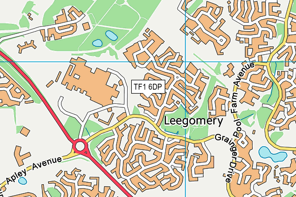 TF1 6DP map - OS VectorMap District (Ordnance Survey)