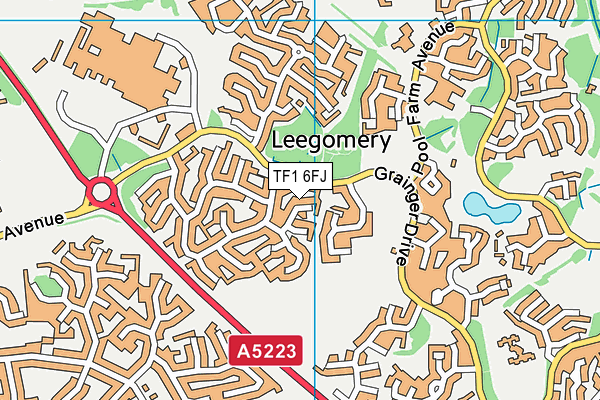 TF1 6FJ map - OS VectorMap District (Ordnance Survey)