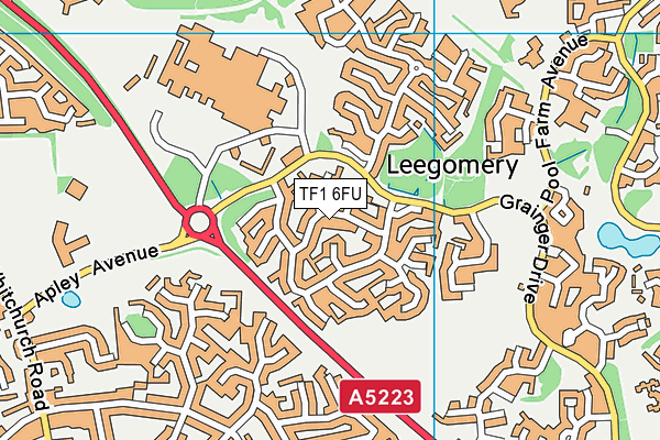 TF1 6FU map - OS VectorMap District (Ordnance Survey)