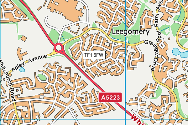 TF1 6FW map - OS VectorMap District (Ordnance Survey)