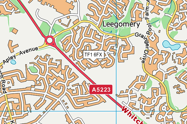 TF1 6FX map - OS VectorMap District (Ordnance Survey)