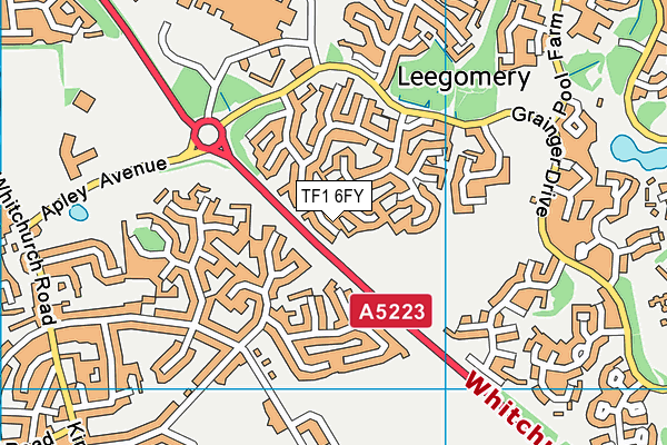 TF1 6FY map - OS VectorMap District (Ordnance Survey)