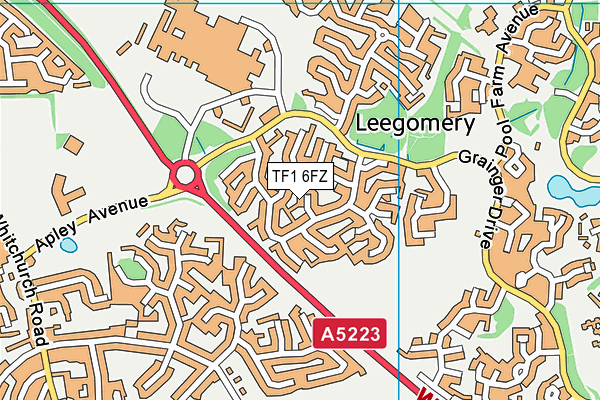 TF1 6FZ map - OS VectorMap District (Ordnance Survey)