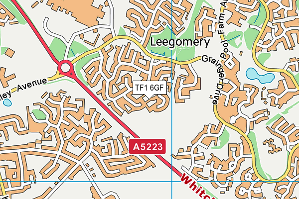 TF1 6GF map - OS VectorMap District (Ordnance Survey)
