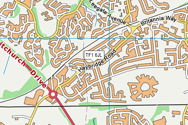 TF1 6JL map - OS VectorMap District (Ordnance Survey)