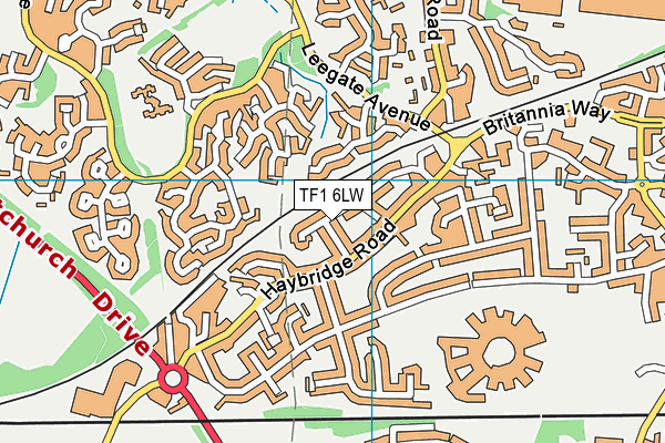 TF1 6LW map - OS VectorMap District (Ordnance Survey)