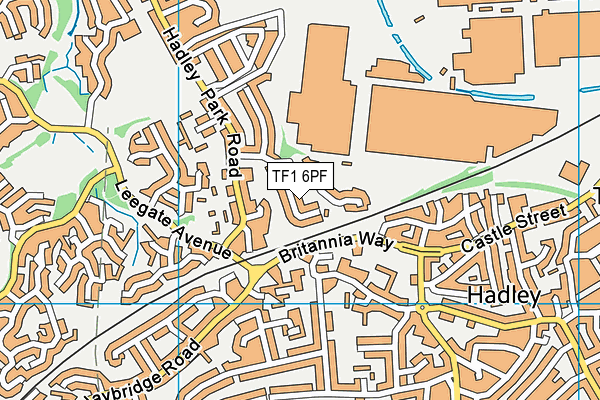 TF1 6PF map - OS VectorMap District (Ordnance Survey)