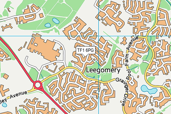 TF1 6PG map - OS VectorMap District (Ordnance Survey)