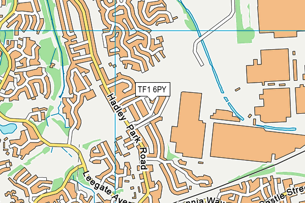 TF1 6PY map - OS VectorMap District (Ordnance Survey)