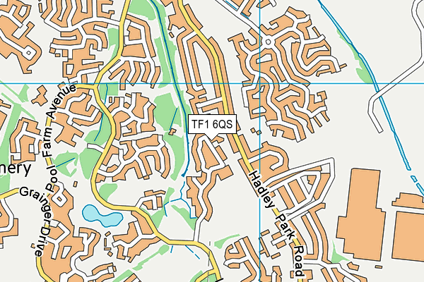 TF1 6QS map - OS VectorMap District (Ordnance Survey)