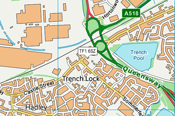 TF1 6SZ map - OS VectorMap District (Ordnance Survey)