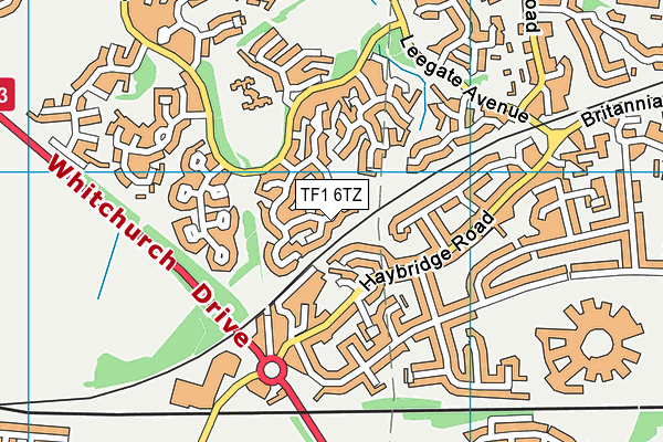TF1 6TZ map - OS VectorMap District (Ordnance Survey)