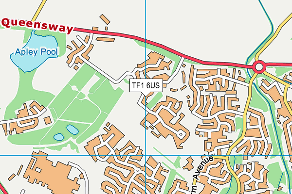 TF1 6US map - OS VectorMap District (Ordnance Survey)