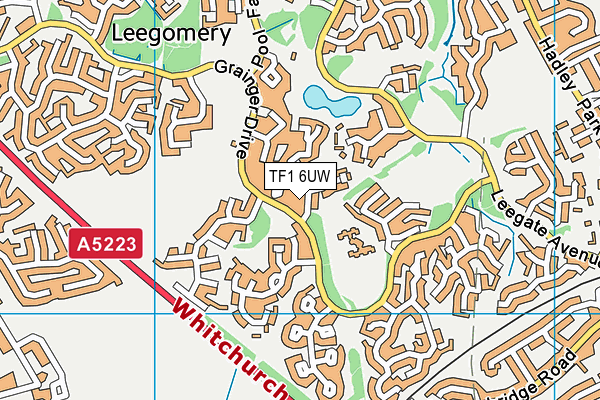 TF1 6UW map - OS VectorMap District (Ordnance Survey)