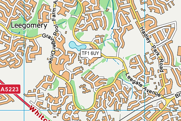 Leegomery Bmx Track map (TF1 6UY) - OS VectorMap District (Ordnance Survey)