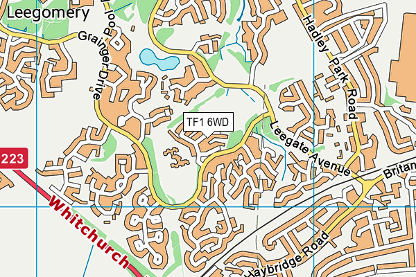 TF1 6WD map - OS VectorMap District (Ordnance Survey)