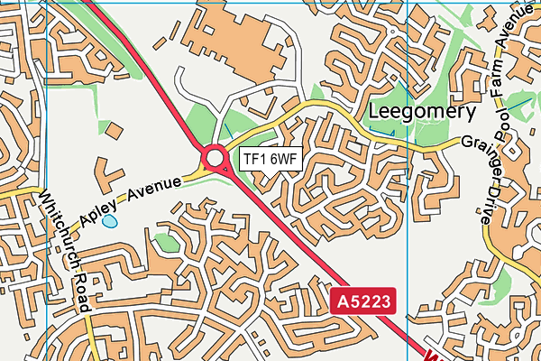 TF1 6WF map - OS VectorMap District (Ordnance Survey)