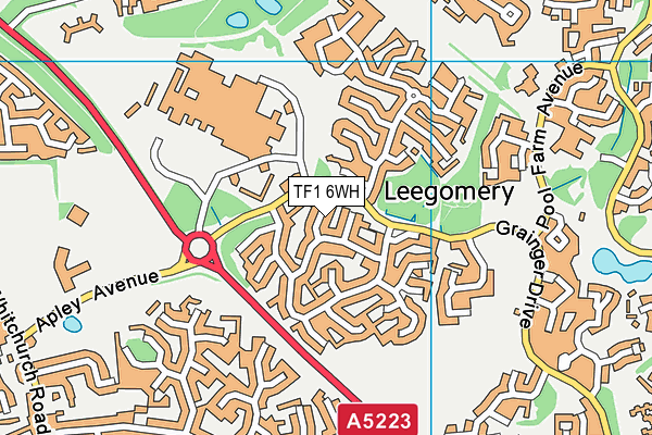 TF1 6WH map - OS VectorMap District (Ordnance Survey)