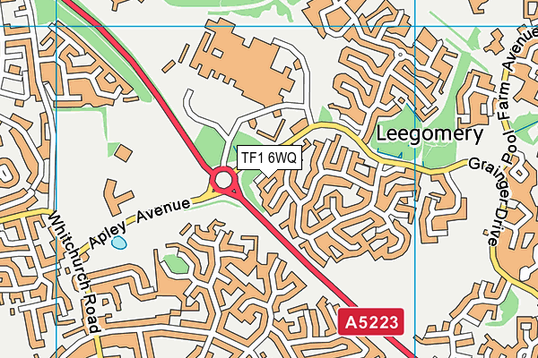 TF1 6WQ map - OS VectorMap District (Ordnance Survey)