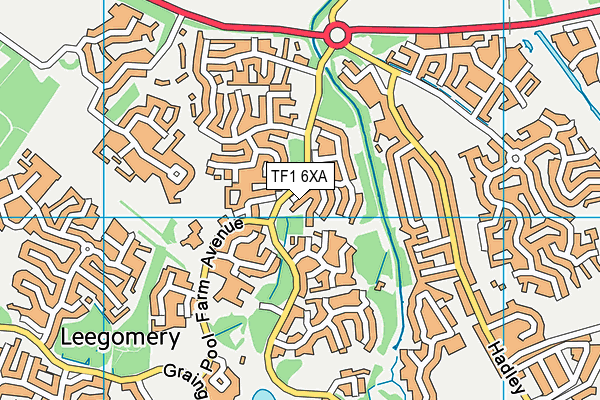 TF1 6XA map - OS VectorMap District (Ordnance Survey)