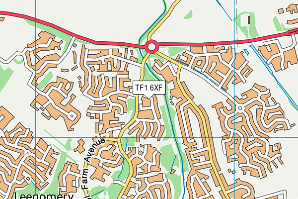 TF1 6XF map - OS VectorMap District (Ordnance Survey)