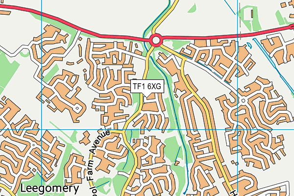 TF1 6XG map - OS VectorMap District (Ordnance Survey)