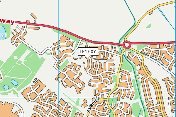 TF1 6XY map - OS VectorMap District (Ordnance Survey)